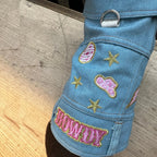 Howdy Slogan Jean Dog Jackets with Pink Embroidery 🤠 - PAW LONDON