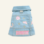 Howdy Slogan Jean Dog Jackets with Pink Embroidery 🤠 - PAW LONDON