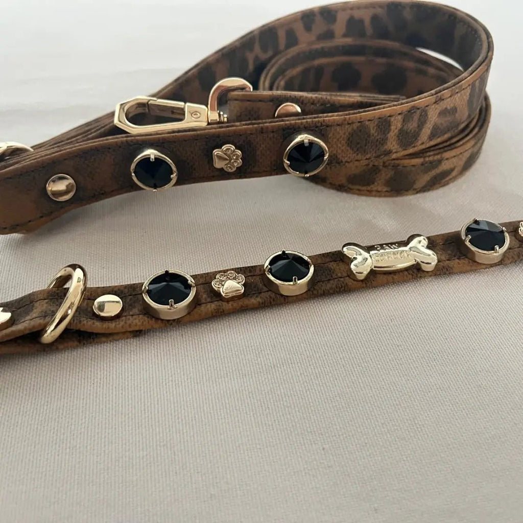 Leopard Swarovski Dog Collar 🐆 - PAW LONDON