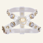 Lily Swarovski Glossy White Dog Harness 💎 - PAW LONDON