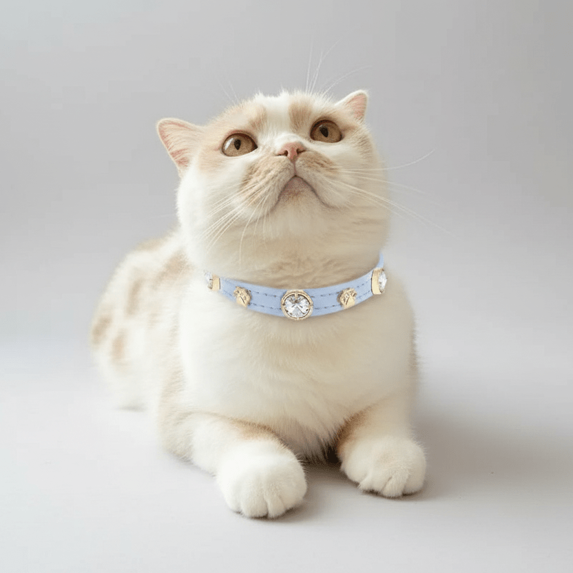 Louis Blue Swarovski® Cat Collar - PAW LONDON