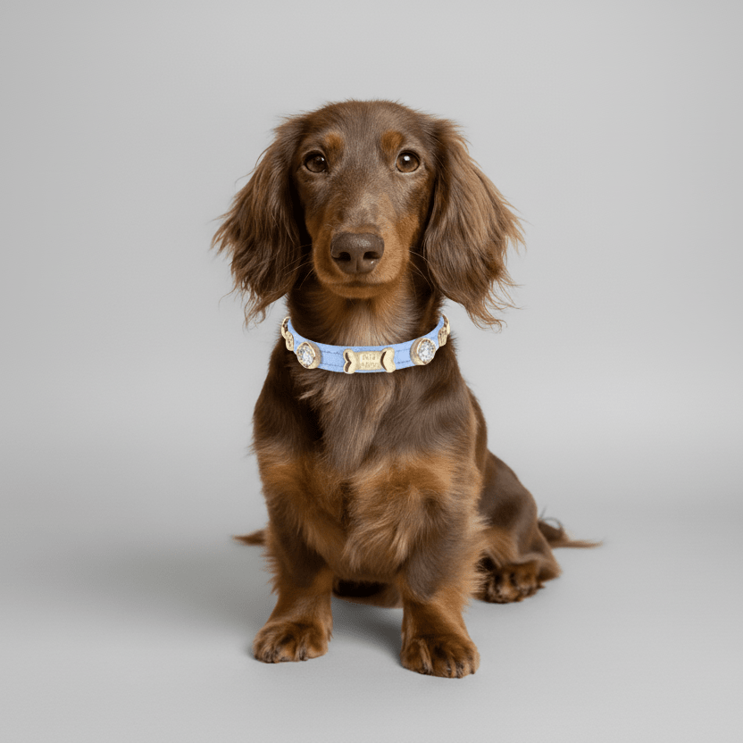 Louis Swarovski® Baby Blue Dog Collar 💎 - PAW LONDON
