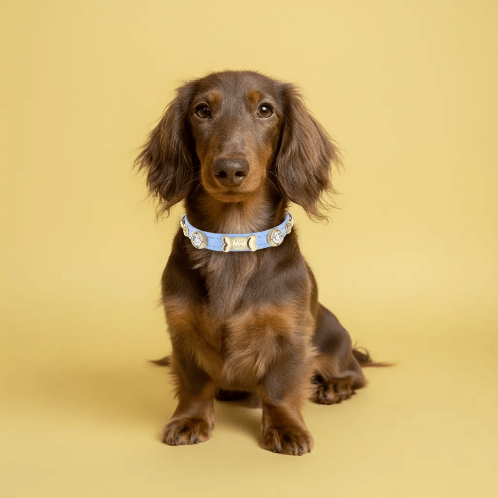 Louis Swarovski® Baby Blue Dog Collar 💎 - PAW LONDON