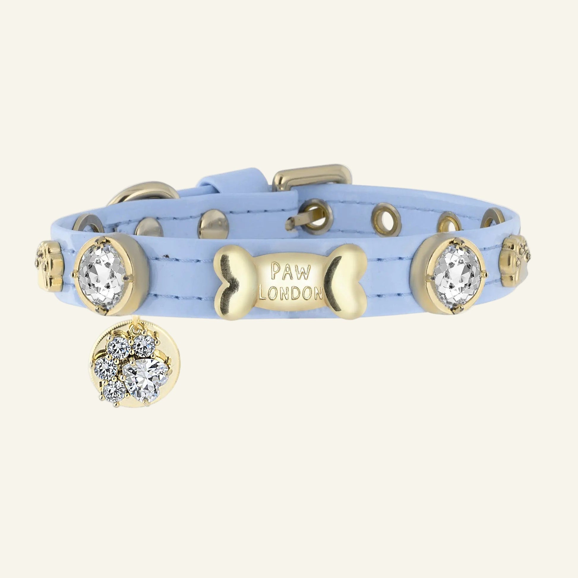 Louis Swarovski Baby Blue Dog Collar 💎 - PAW LONDON