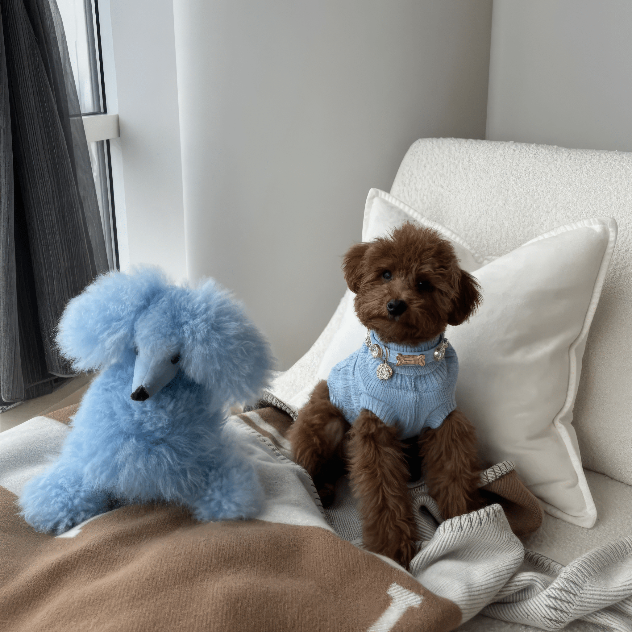 Louis Swarovski Baby Blue Dog Collar 💎 - PAW LONDON