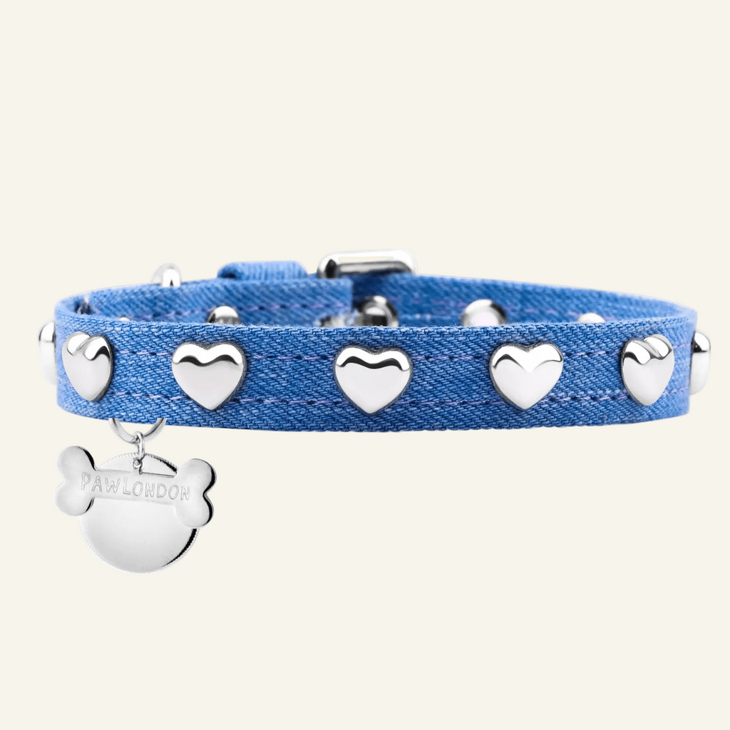 Lovefool Denim Dog Collar | Ice 🩵 - PAW LONDON