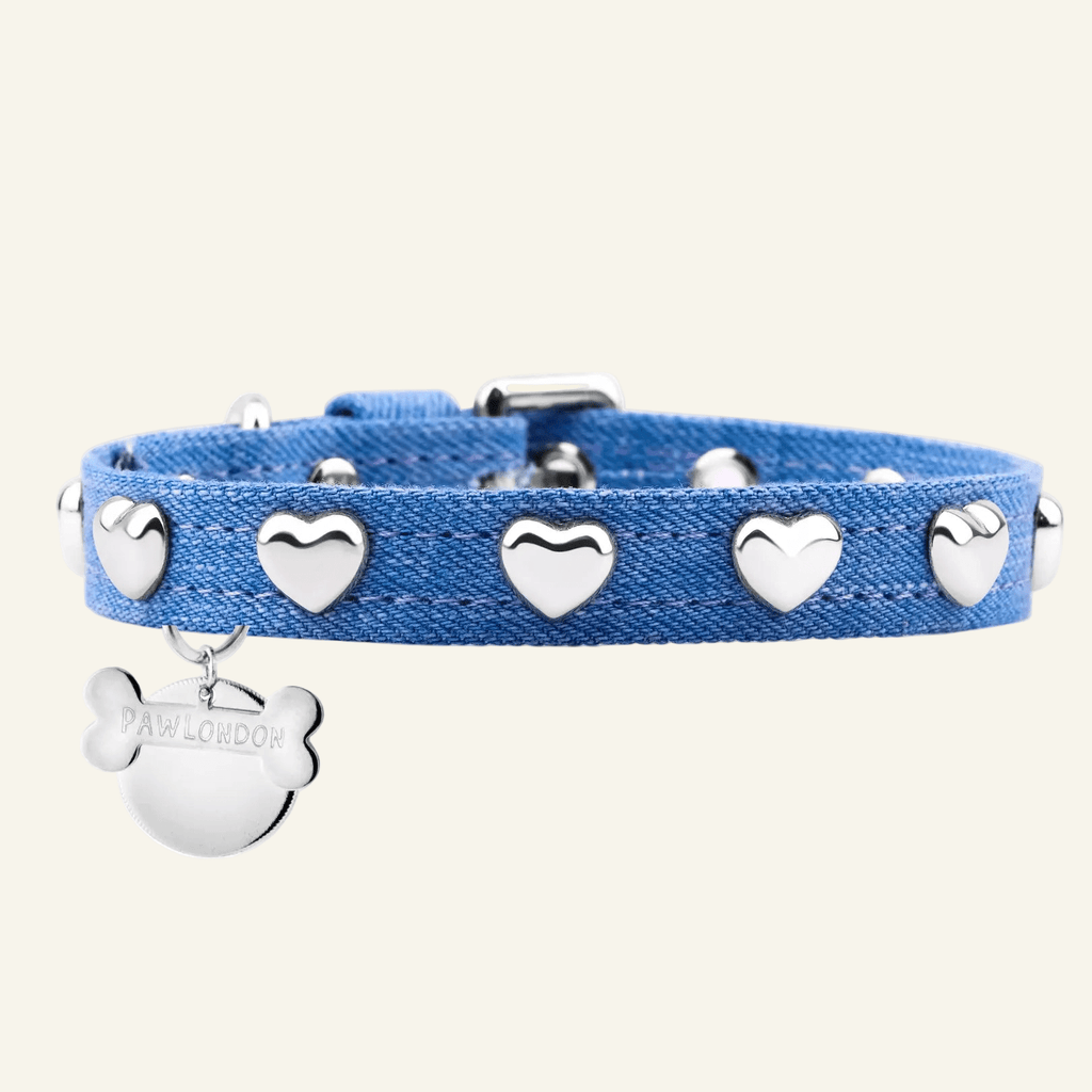 Lovefool Denim Dog Collar | Ice 🩵 - PAW LONDON