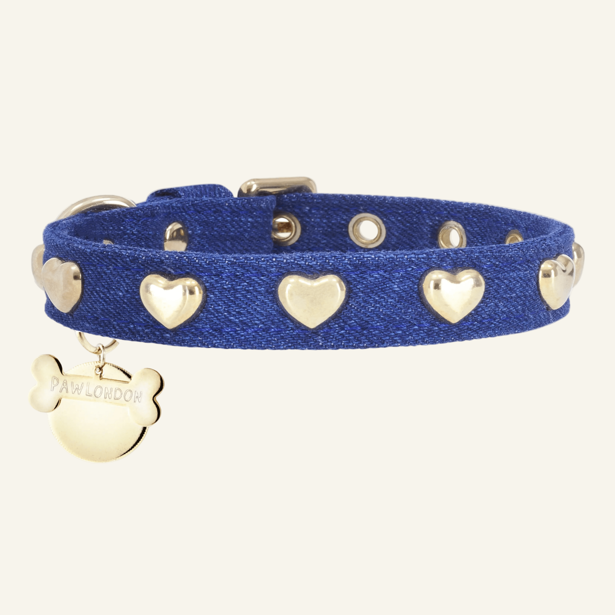 Lovefool Denim Dog Collar | Navy 💙 - PAW LONDON