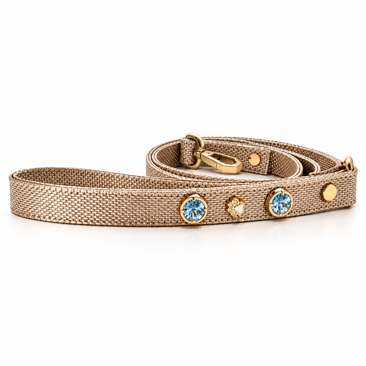 Max Swarovski® Dog Leash | Gold - PAW LONDON