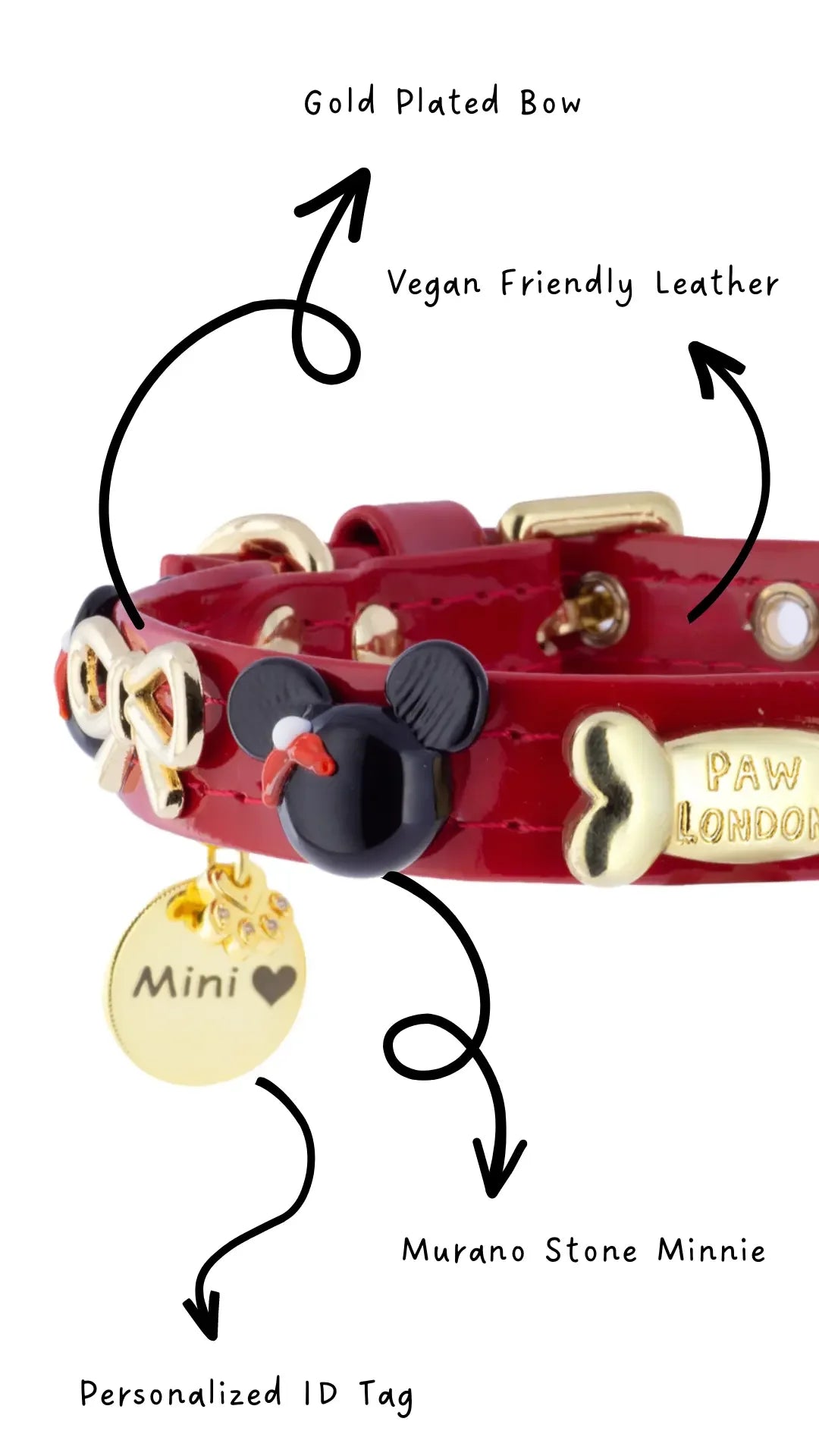 Minnie Glass Stone Dog Collar 🎈 - PAW LONDON