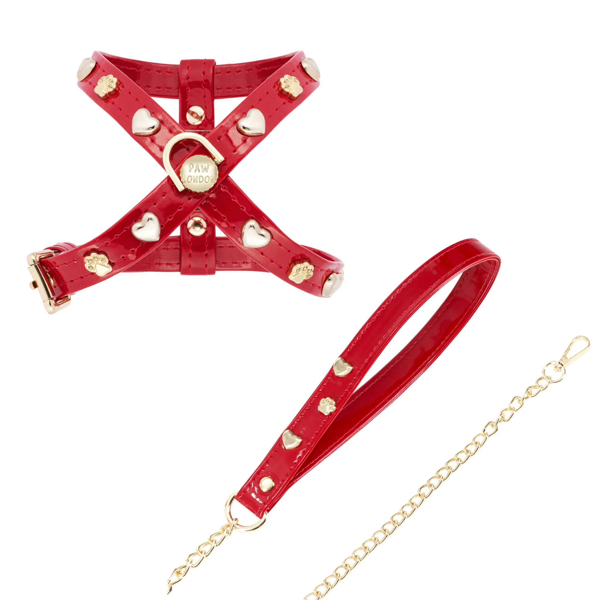 MonPaw Red Dog Harness with Hearts - PAW LONDON