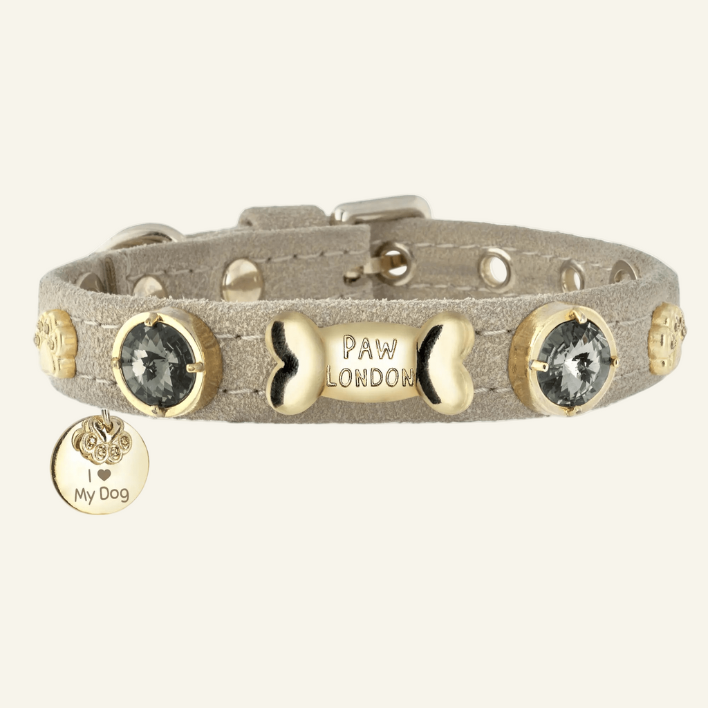 Noa Swarovski Suede Dog Collar ⚜️ - PAW LONDON