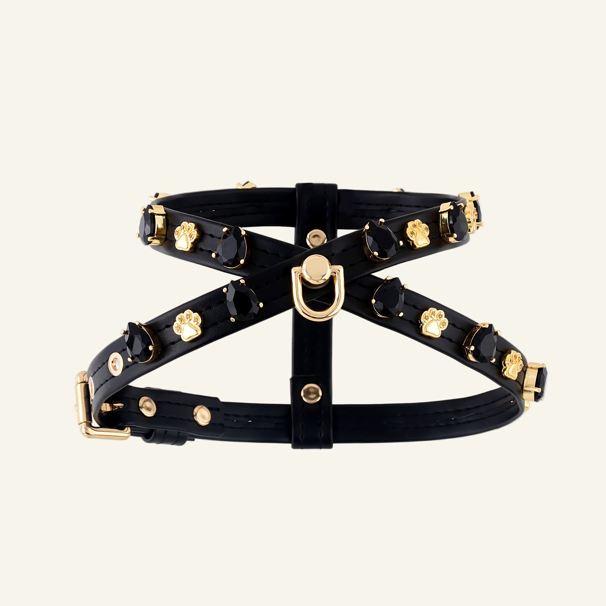 Noho Swarovski Black Dog Harness 💎 - PAW LONDON