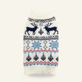 Cream Nordic reindeer dog jumper, front