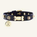 Pawlentino Rockstud Dog Collar | Black 🪨 - PAW LONDON