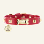Pawlentino Rockstud Dog Collar | Red 🪨 - PAW LONDON