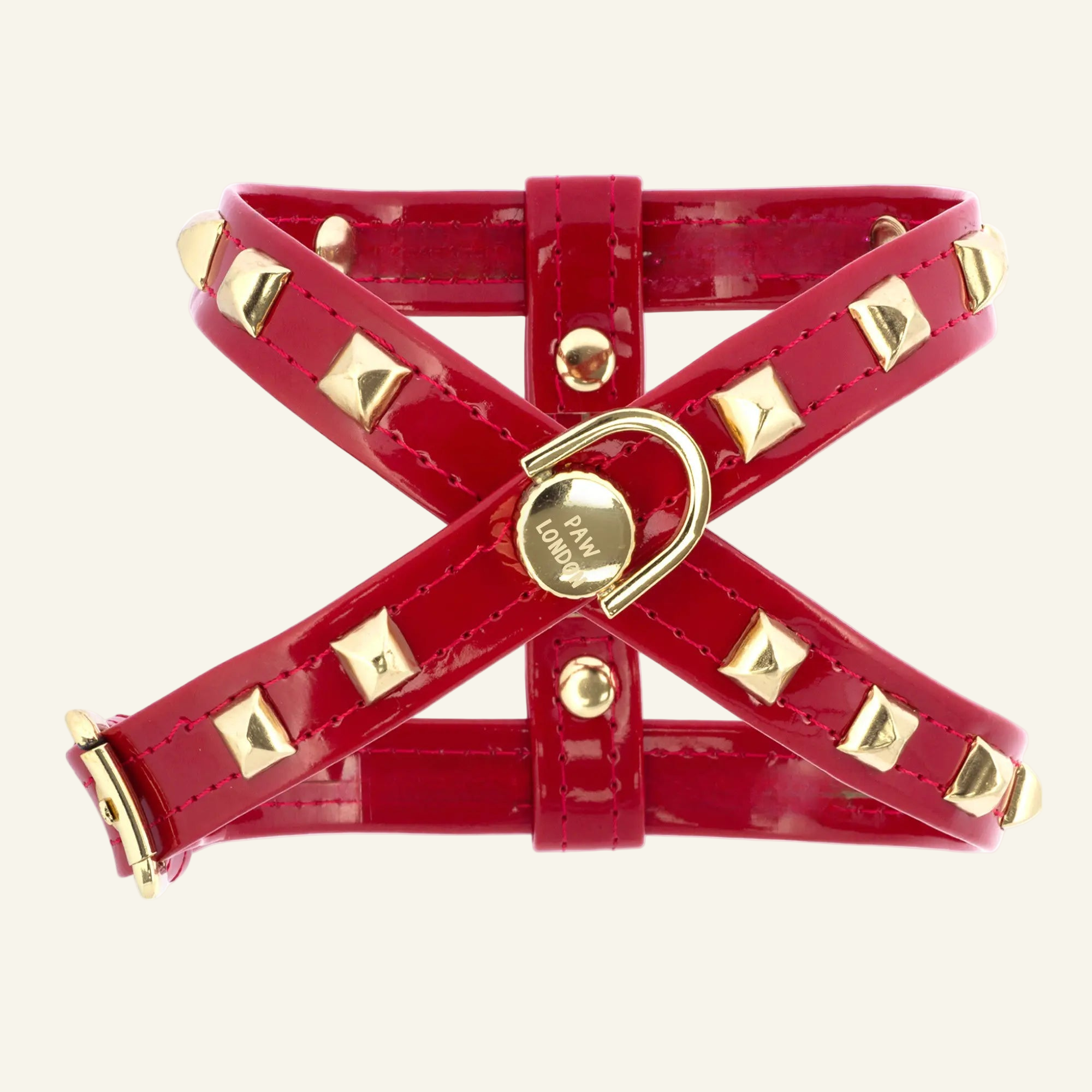 Pawlentino Rockstud Red Dog Harness 🪨 - PAW LONDON