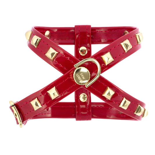 Pawlentino Rockstud Red Dog Harness 🪨 - PAW LONDON