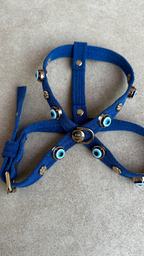 Suede Evil Eye Dog Harness | Royal Blue 🧿