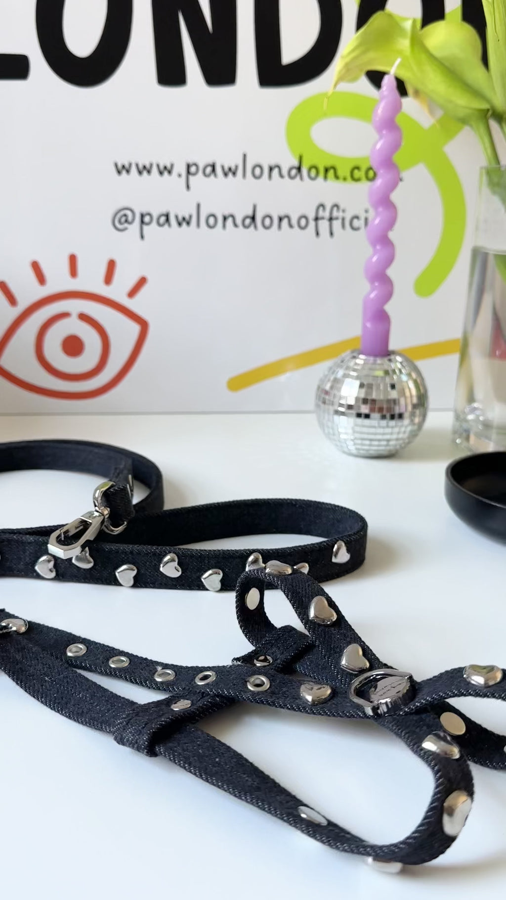 Lovefool Denim Dog Leash | Noir 🖤