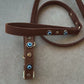 Suede Evil Eye Dog Collar | Cinnamon ⚜️
