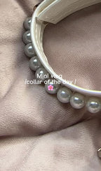 Diana Pearl Dog Collar White 🤍