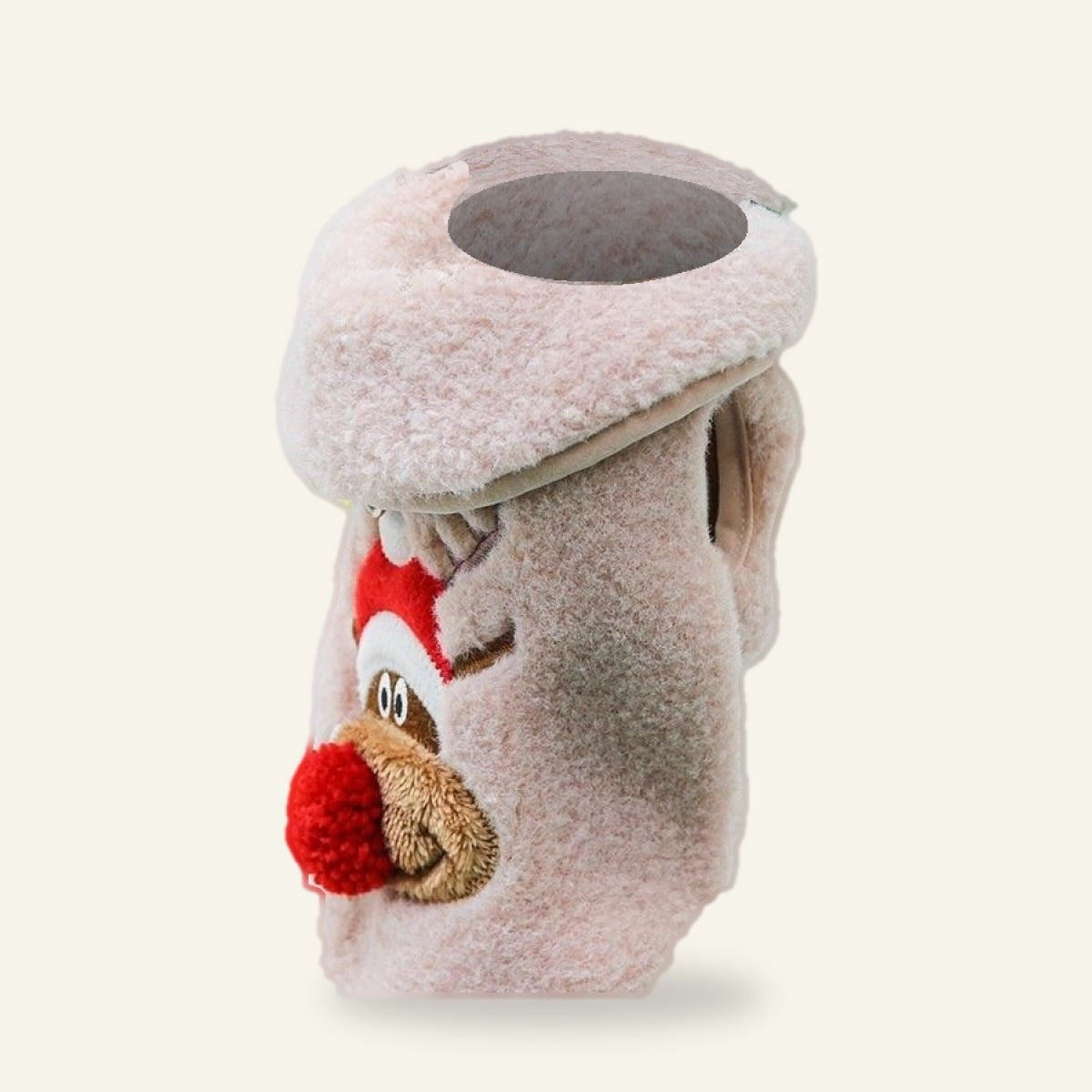 Reindeer fleece vest, side view