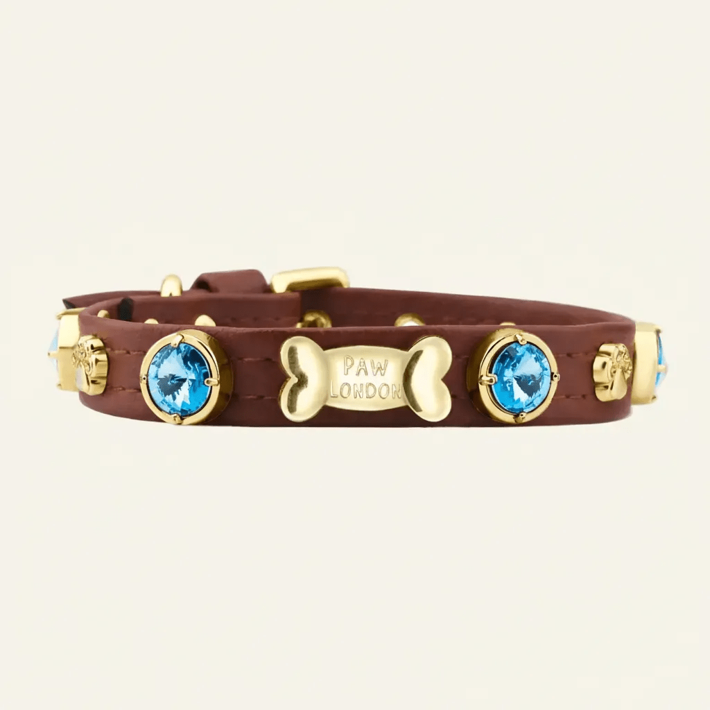 Rene Swarovski® Brown Dog Collar 💎 - PAW LONDON