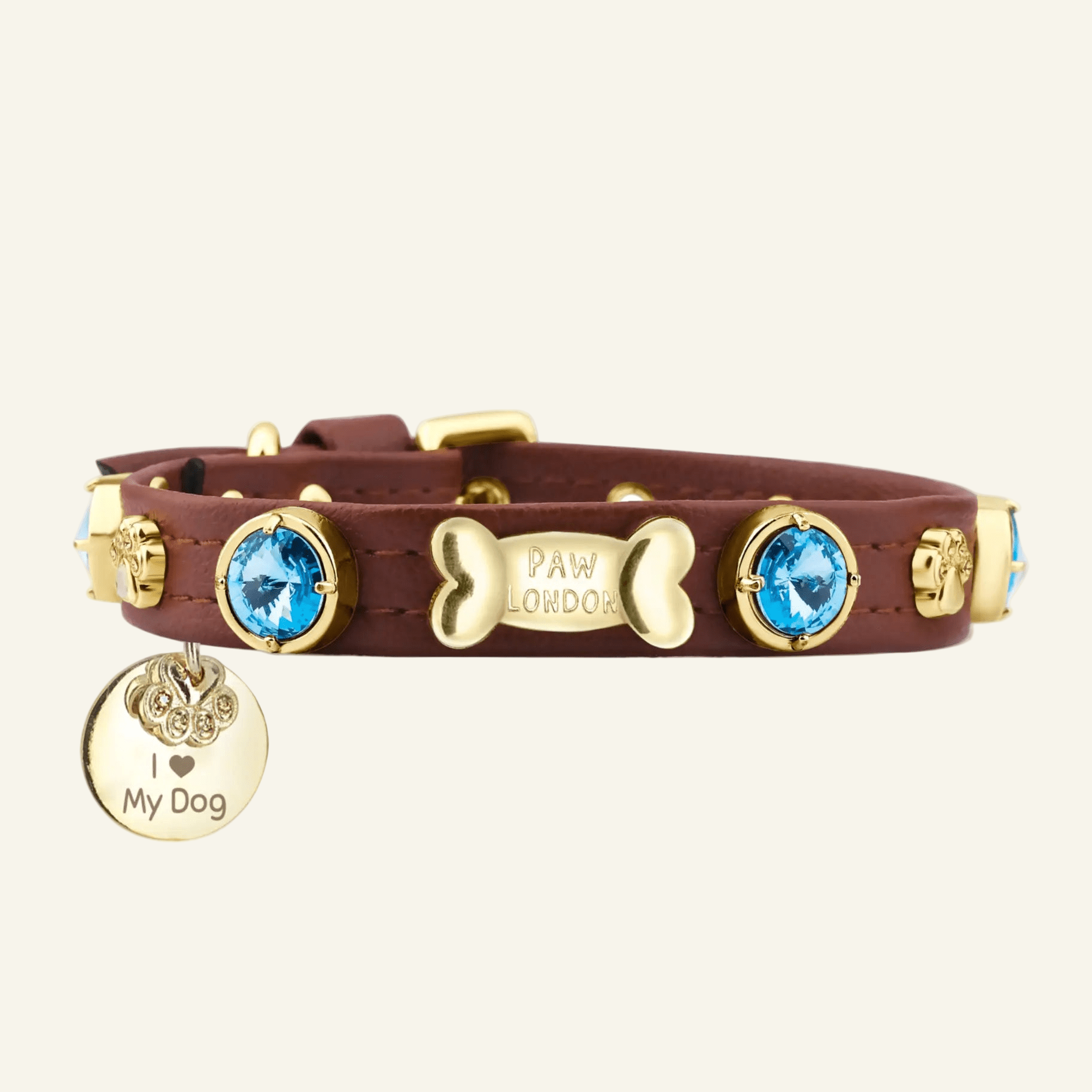 Rene Swarovski Brown Dog Collar 💎 - PAW LONDON