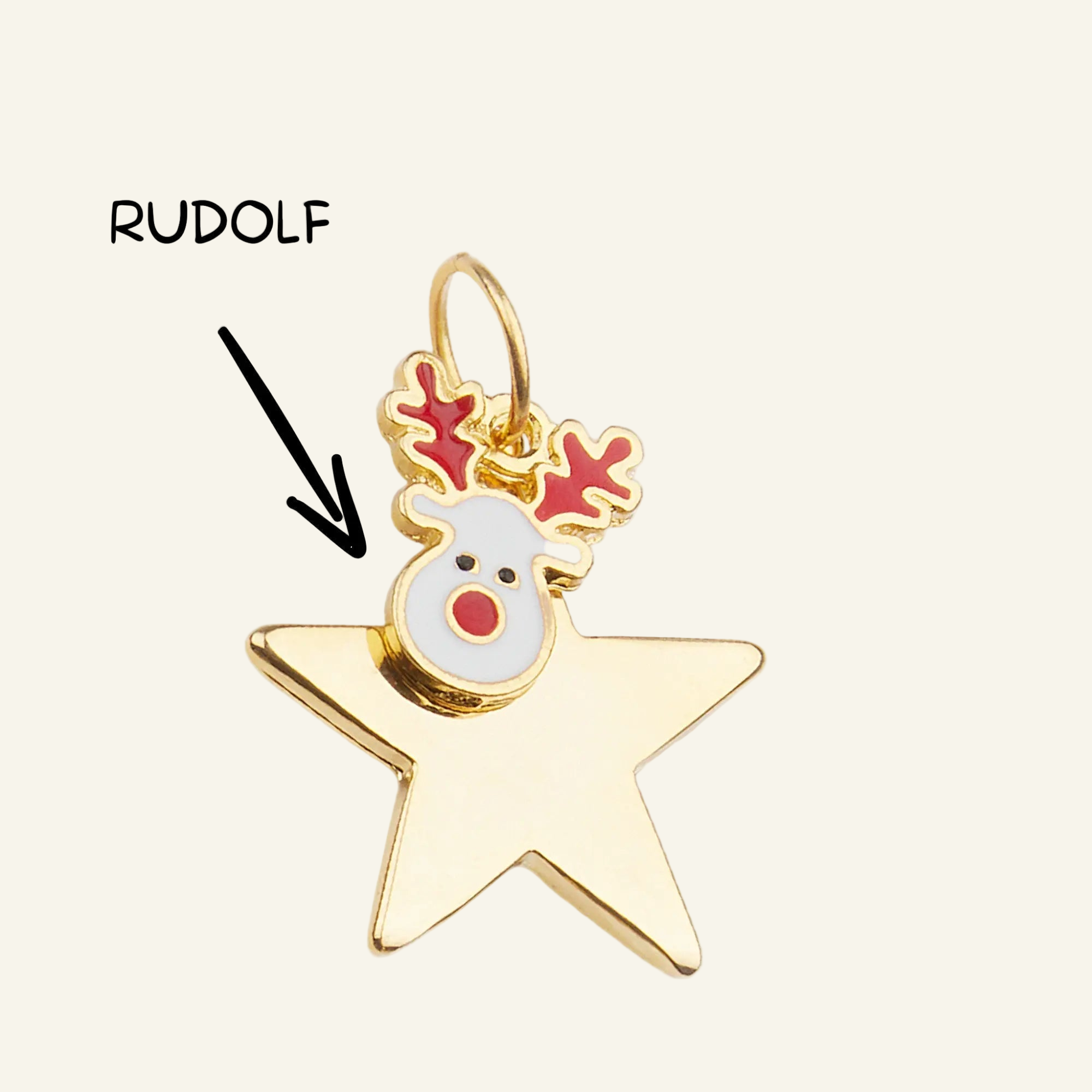 Rudolph Christmas Dog ID Tag with Free Engraving | Custom Shapes & Holiday Charm - PAW LONDON