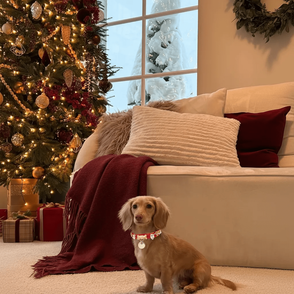 Santa Xmas Christmas Dog Collar | Red 🎄 - PAW LONDON