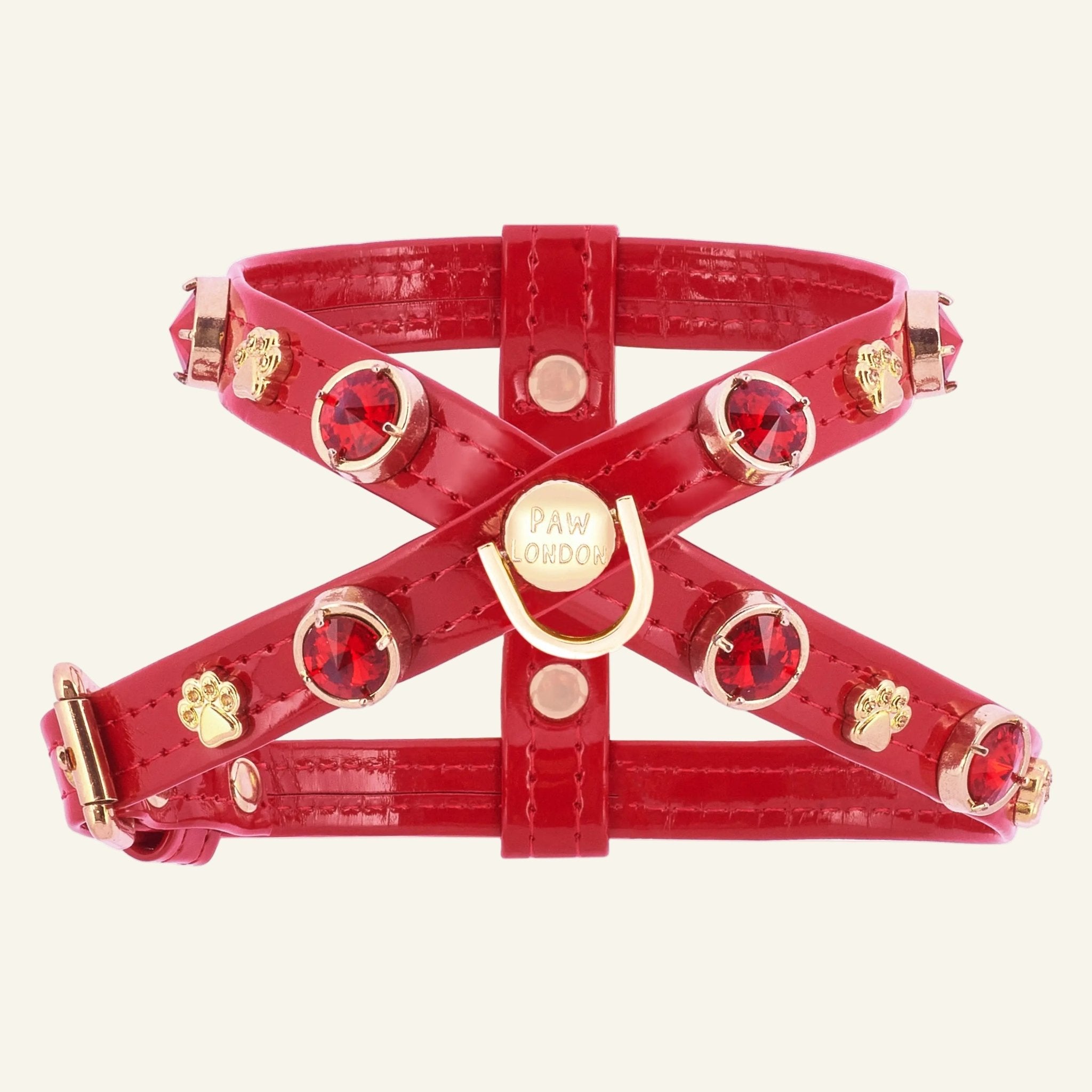 Scarlet Swarovski Red Dog Harness 💎 - PAW LONDON