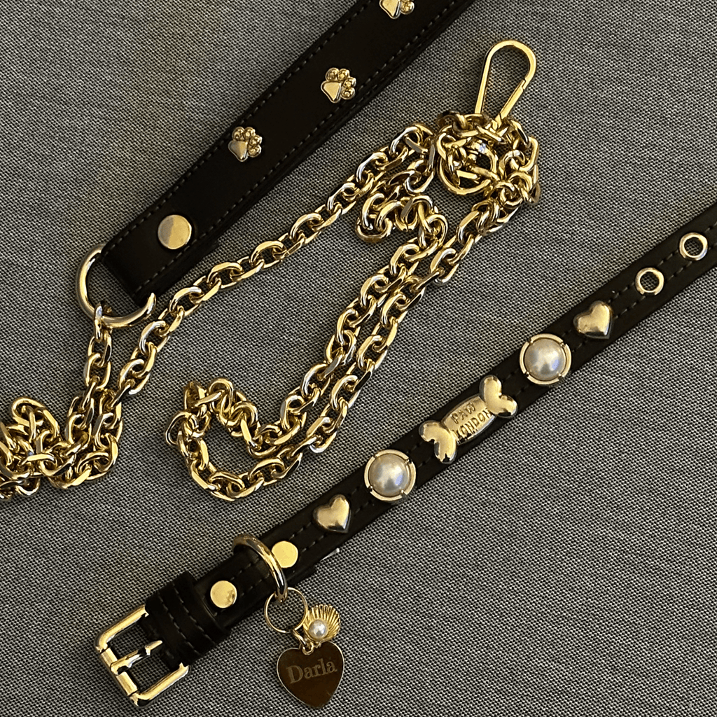 Shelly Pearl Dog Collar | Brown 🦪 - PAW LONDON