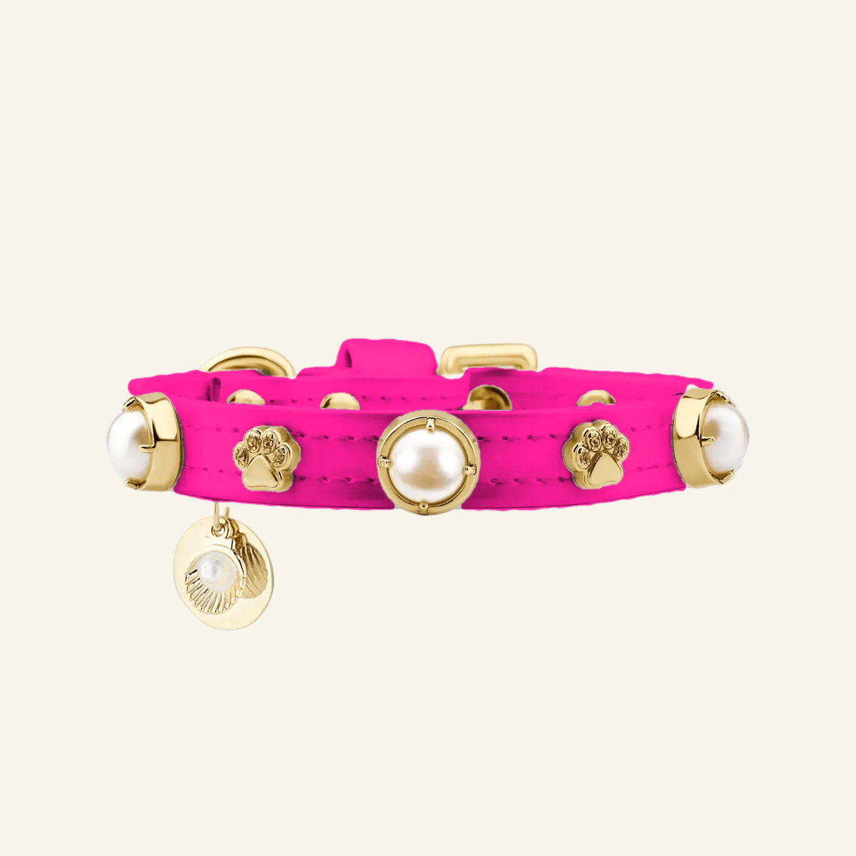 Shelly Pearl Dog Collar | Hot Pink - PAW LONDON