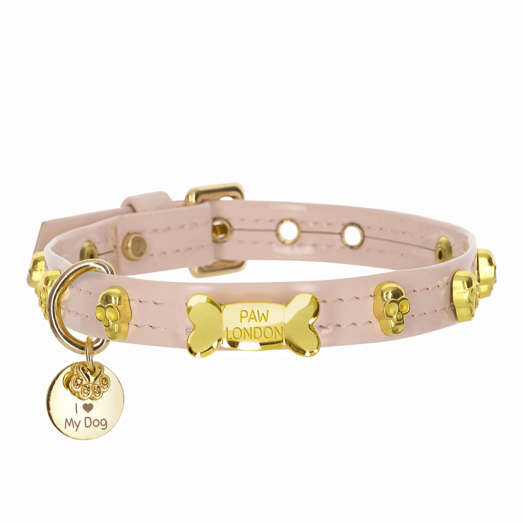 Skull Halloween Dog Collar | Dust Pink 💀💀 - PAW LONDON