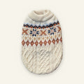 Cream snowflake cable knit dog jumper
