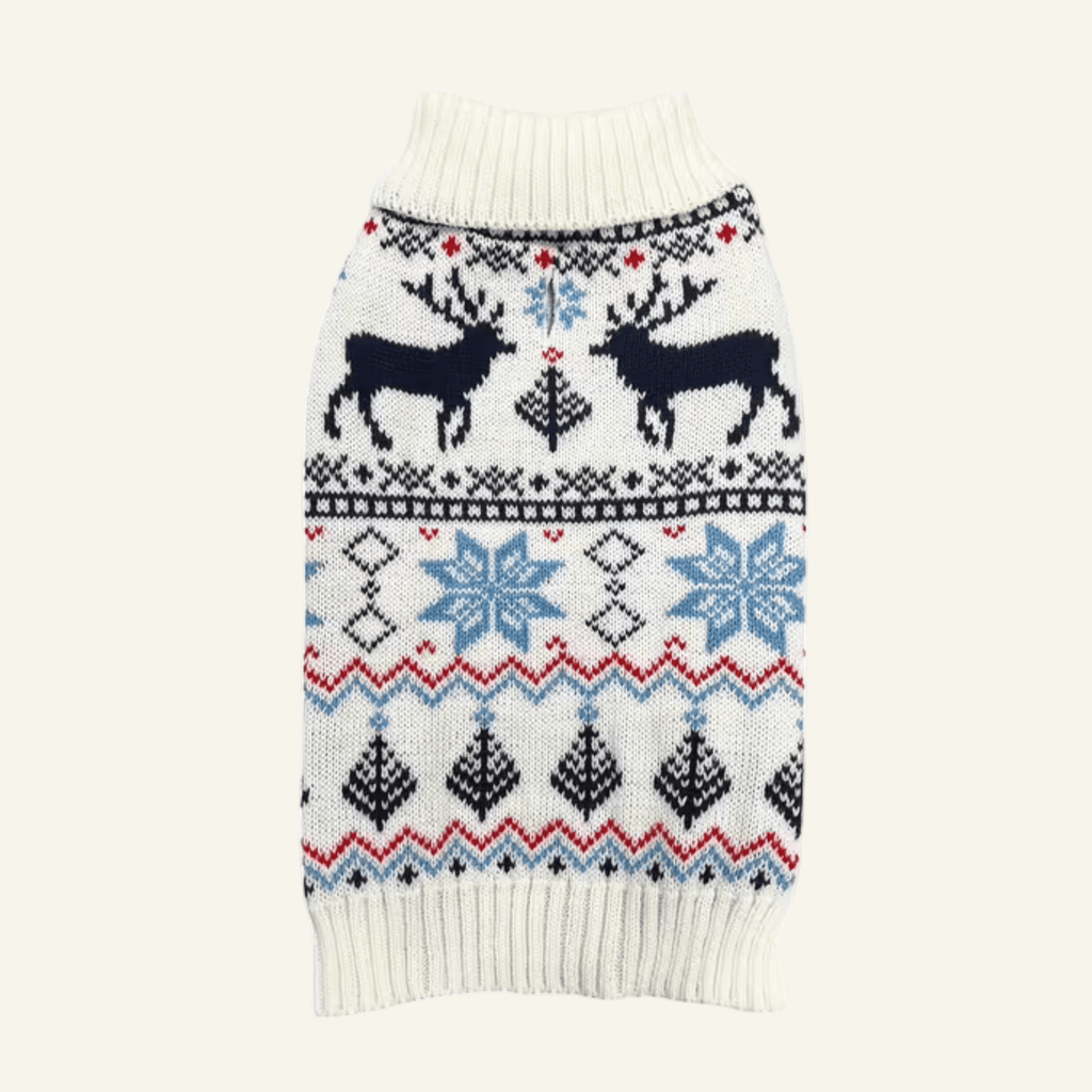 Snowflake Reindeer Christmas Dog Jumper ☃️ - PAW LONDON