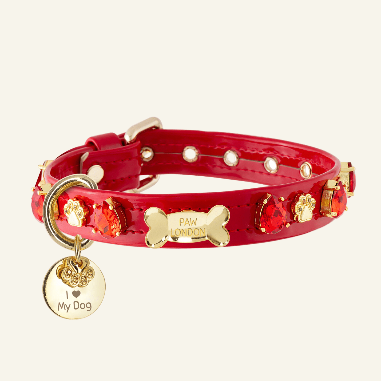 Soho Red Swarovski Dog Collar 💎 - PAW LONDON