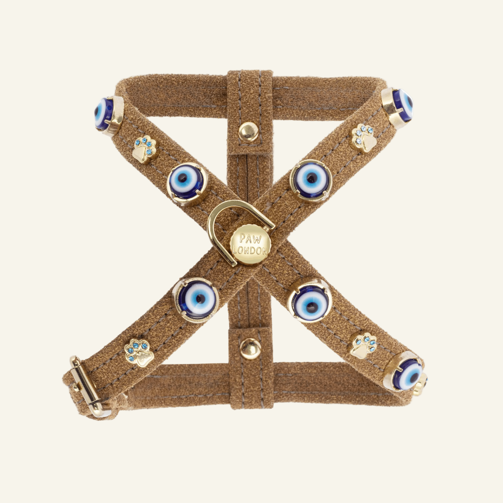 Suede Evil Eye Dog Harness | Cinnamon 🧿 - PAW LONDON