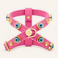 Suede Evil Eye Dog Harness | Hot Pink🧿 - PAW LONDON