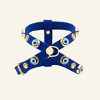 Suede Evil Eye Dog Harness | Royal Blue 🧿 - PAW LONDON