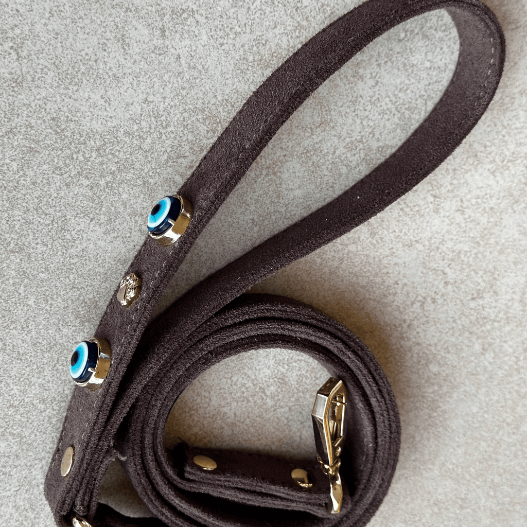 Suede Evil Eye Dog Lead | Bitter 🧿 - PAW LONDON