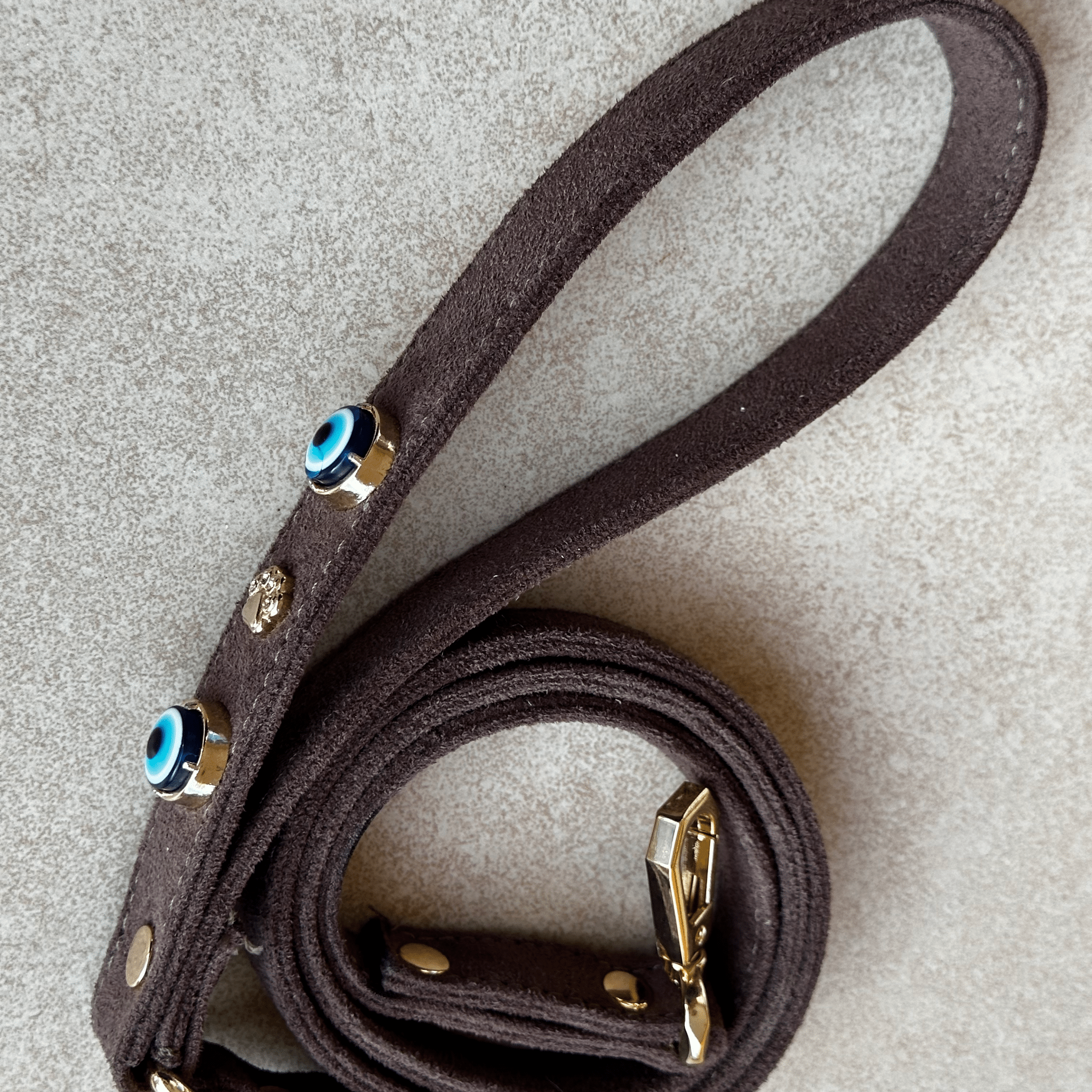 Suede Evil Eye Dog Lead | Bitter 🧿 - PAW LONDON