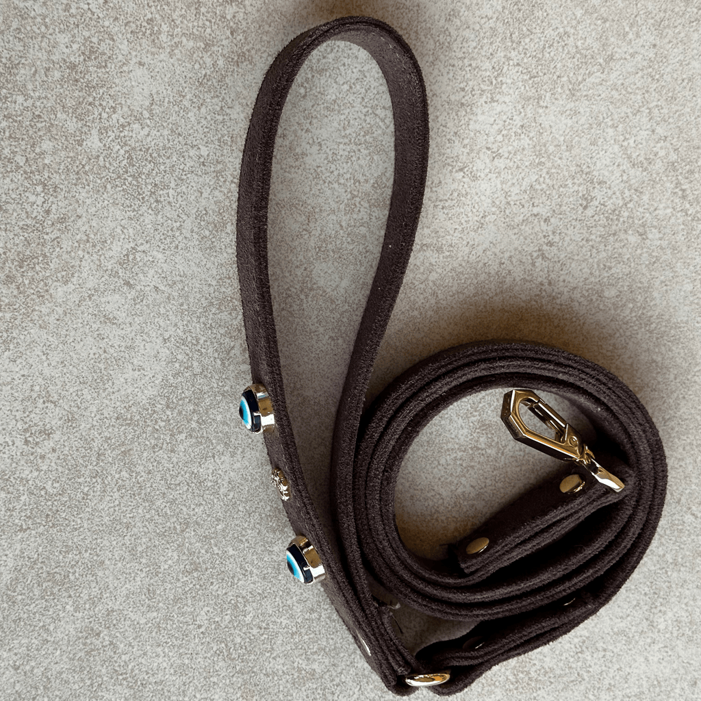 Suede Evil Eye Dog Lead | Bitter 🧿 - PAW LONDON