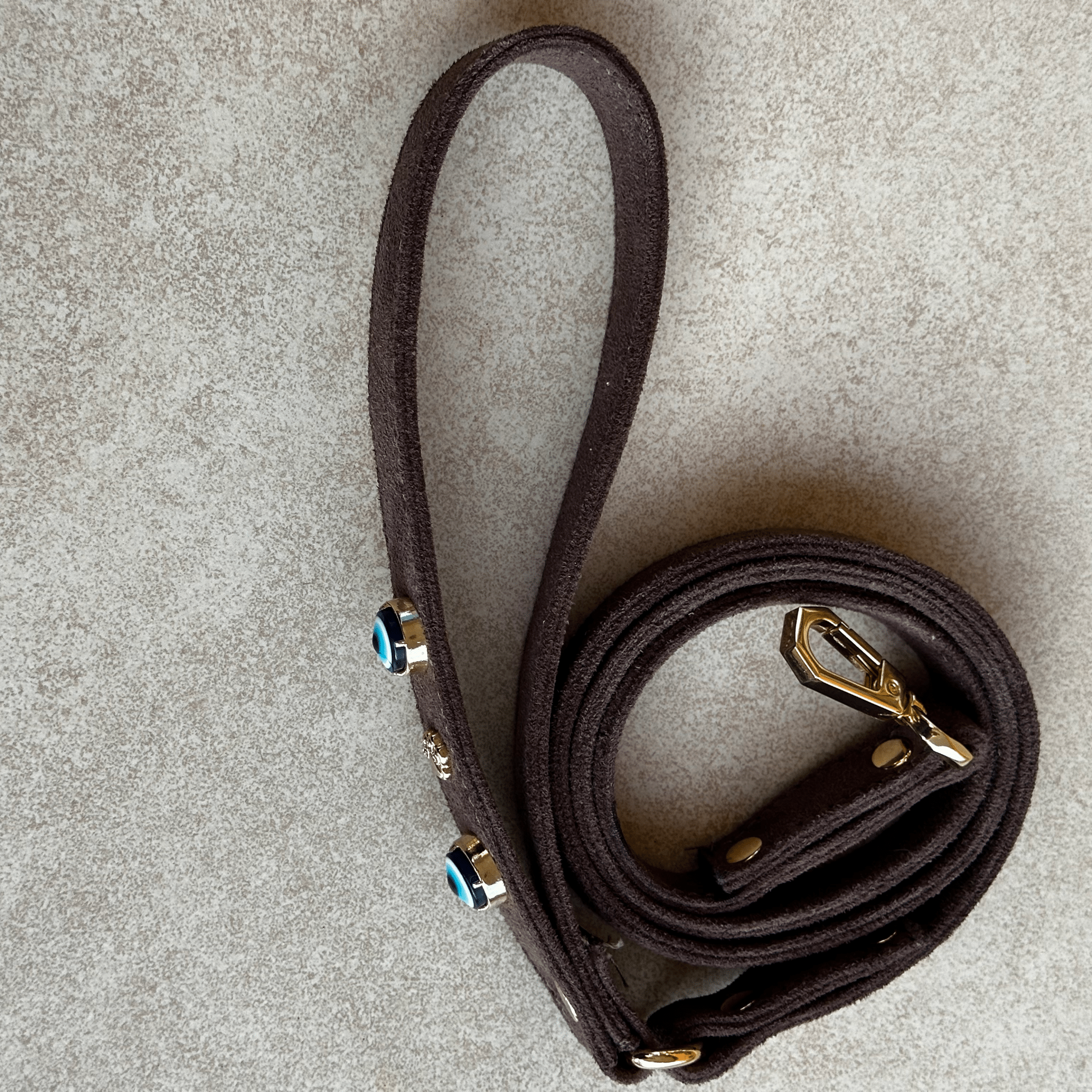 Suede Evil Eye Dog Lead | Bitter 🧿 - PAW LONDON