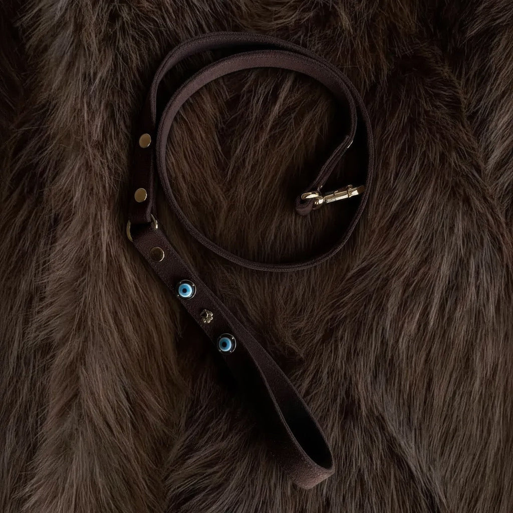Suede Evil Eye Dog Lead | Bitter 🧿 - PAW LONDON