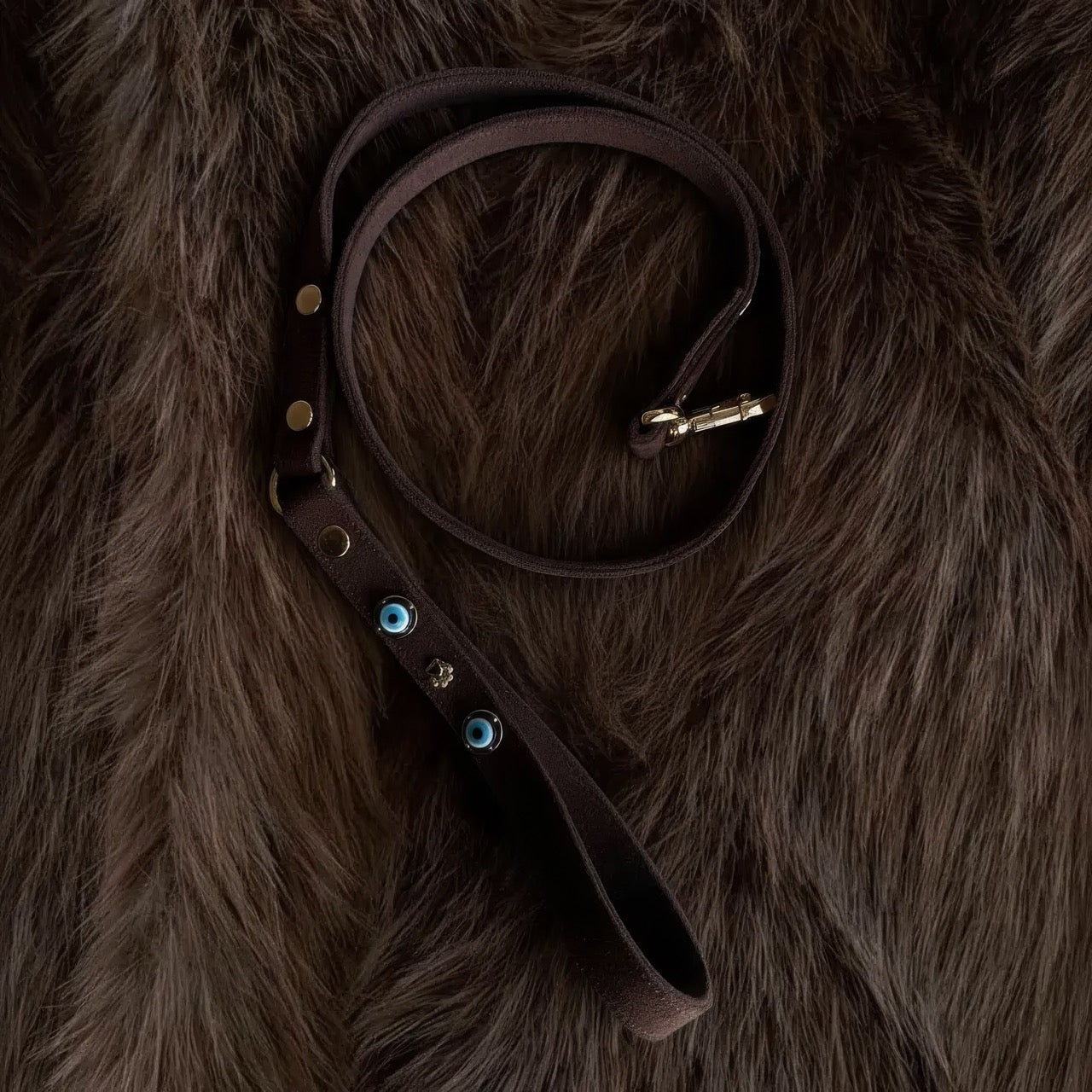 Suede Evil Eye Dog Lead | Bitter 🧿 - PAW LONDON