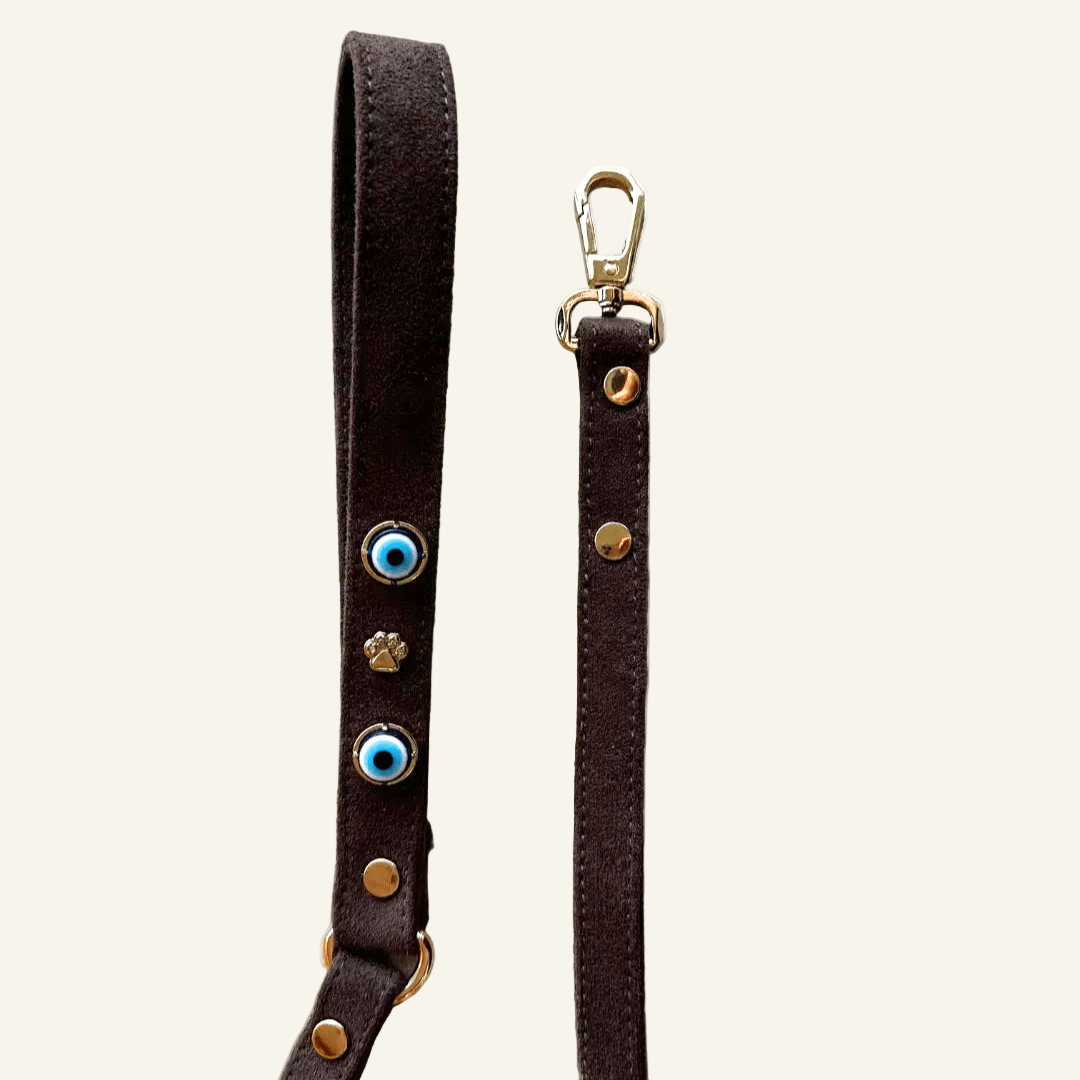 Suede Evil Eye Dog Lead | Bitter 🧿 - PAW LONDON
