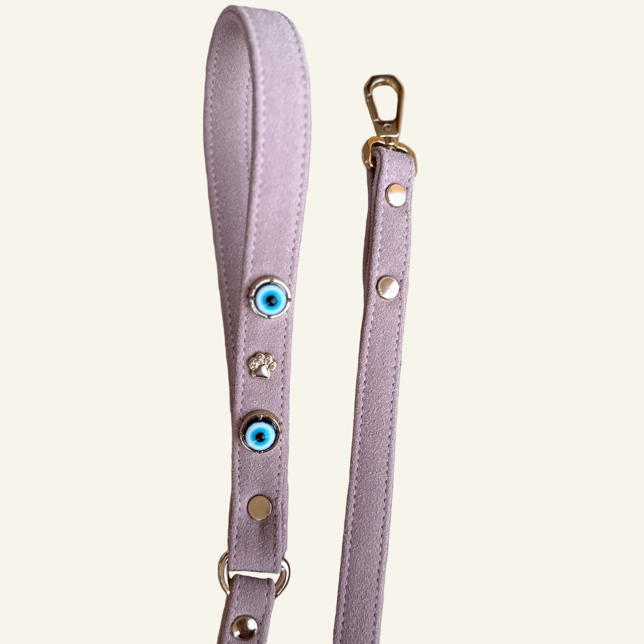 Suede Evil Eye Dog Lead | Pink 🧿 - PAW LONDON