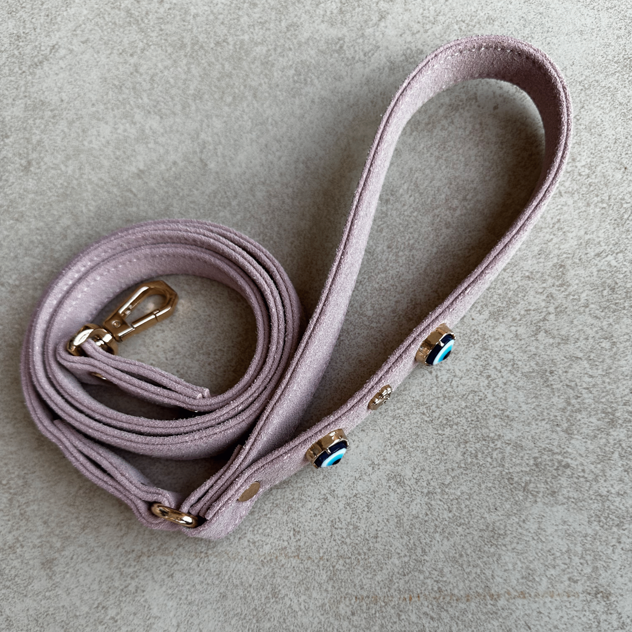 Suede Evil Eye Dog Lead | Pink 🧿 - PAW LONDON